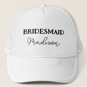 Bachelorette party bruidsmeisje zwart en wit trucker pet