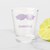 Bachelorette party/bruiloft paarse bushy mustache shot glas (Achterkant)