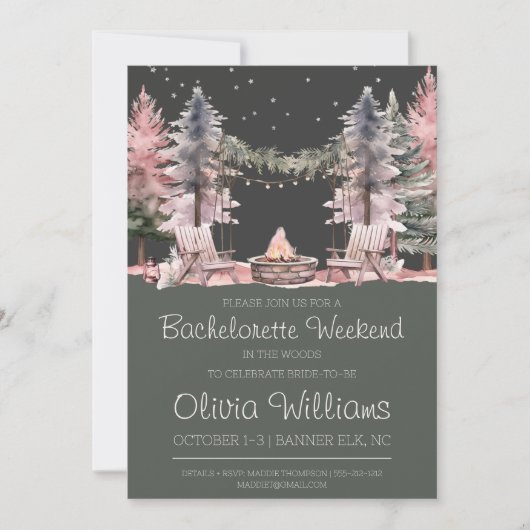 Bachelorette Party Camping weekend uitnodiging (Voorkant)