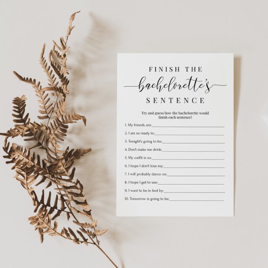 Bachelorette Party Carte de jeu Terminer la peine