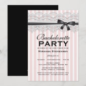 Bachelorette Party Chic Lace Garter Uitnodiging (Voorkant / Achterkant)