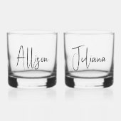 Bachelorette Party Chique Script Bruiloft Whisky Glas (Voorkant)