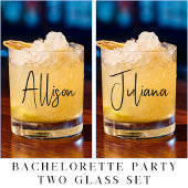 Bachelorette Party Chique Script Bruiloft Whisky Glas