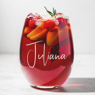 Bachelorette Party Chique Wit Script Wijnglas Zonder Voet