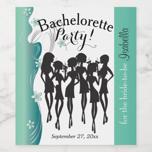 Bachelorette Party Cocktail Girls - Jade Wijn Etiket (Enkel label)