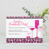 Bachelorette Party Cocktail Leopard Invitations (Debout devant)