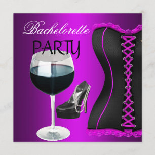 Bachelorette Party Cocktails Magenta Black Corset Kaart