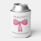 Bachelorette Party Coozie Cooler Roze Pastel Bow (Blikje Voorkant)