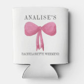Bachelorette Party Coozie Cooler Roze Pastel Bow (Achterkant)
