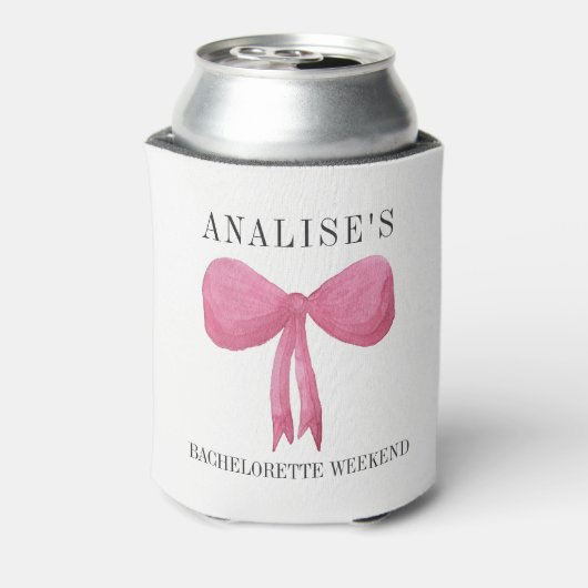 Bachelorette Party Coozie Cooler Roze Pastel Bow (Blikje Achterkant)