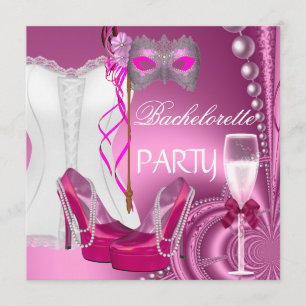 Bachelorette Party Corset Pink Shoetmasker Kaart