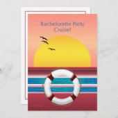 Bachelorette Party Cruise Invite - Sunset Design Kaart (Voorkant / Achterkant)