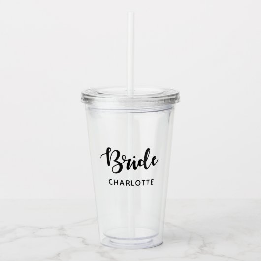 Bachelorette Party Custom Bride Naam Acryl Drinkbeker (Voorkant)