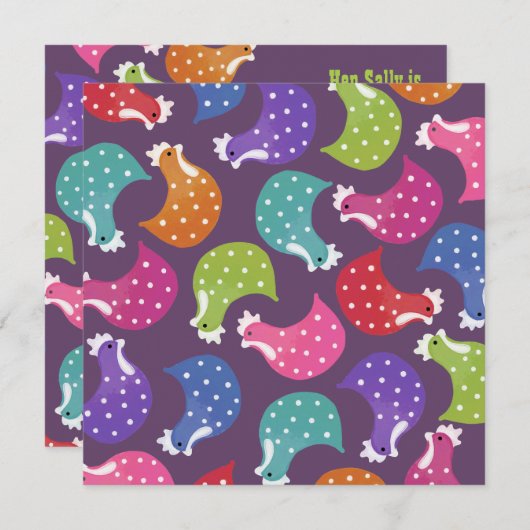 Bachelorette Party Cute Chicken Hens Invitation de (Devant / Derrière)