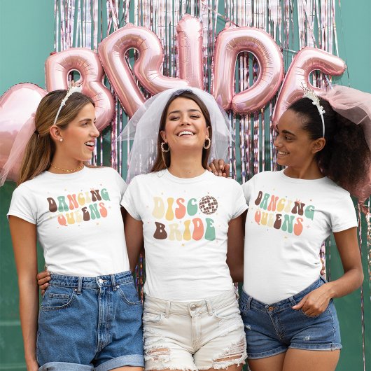 Bachelorette Party Disco Bride Name Custom T-shirt