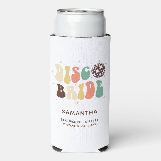 Bachelorette Party Disco Bride Name Retro Custom (Seltzer Achterkant)