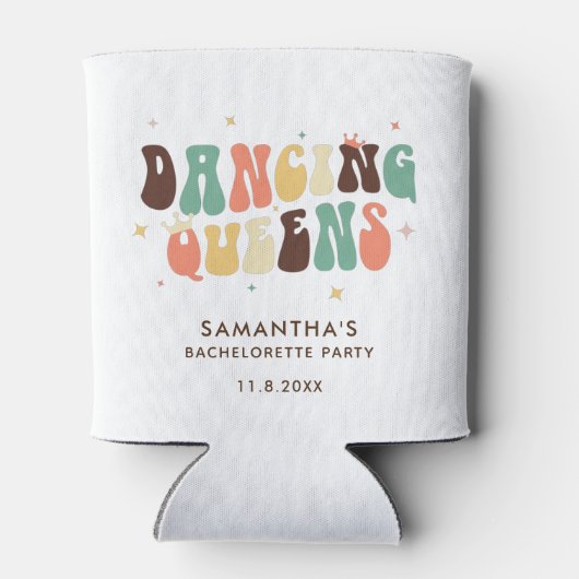 Bachelorette Party Disco Dans Koninginnen Retro Blikjeskoeler (Achterkant)