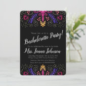 Bachelorette Party Dotted Floral Chic Kaart (Staand voorkant)