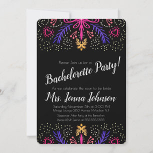 Bachelorette Party Dotted Floral Chic Kaart