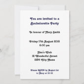 Bachelorette Party Faire-part personnalisée (Dos)