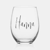 Bachelorette Party Favor Girly Script Wijnglas Zonder Voet (Voorkant)