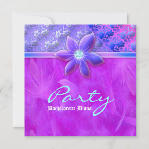 Bachelorette Party Feather Boa Lace Floral Violet Kaart