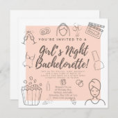 Bachelorette Party Filles Invitation à la douche n (Devant / Derrière)
