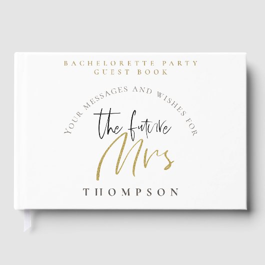 Bachelorette Party Future Mrs Name Script Gastenboek (Voorkant)