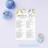 Bachelorette Party Game Drink in Wildbloemen Flyer (Enkel)