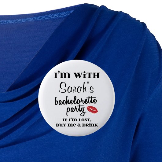 Bachelorette Party Gepersonaliseerd Button Drink