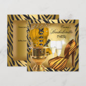 Bachelorette Party Gold Black Corset Shoes Kaart (Voorkant / Achterkant)