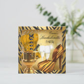 Bachelorette Party Gold Black Corset Shoes Kaart (Staand voorkant)