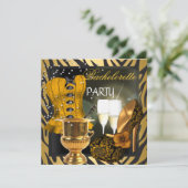 Bachelorette Party Gold Black Corset Shoes Kaart (Staand voorkant)