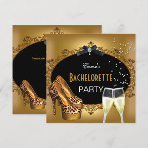 Bachelorette Party Gold Leopard Black Shoes 2 Kaart
