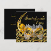 Bachelorette Party Gold Mask Zwart Kaart (Voorkant / Achterkant)