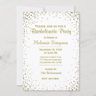 Bachelorette Party   GoudConfetti Kaart