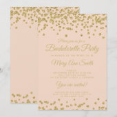 Bachelorette Party Gouden Glitter Confetti Blush Kaart (Voorkant / Achterkant)