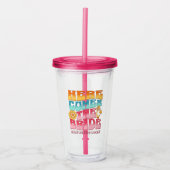 Bachelorette Party Groovy Retro golvende tekst bru Acryl Drinkbeker (Voorkant)