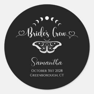 Bachelorette party hemelse gothic gepersonaliseerd ronde sticker