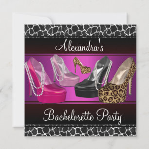 Bachelorette Party Hi-Hiel Shoes Helderroze Kaart