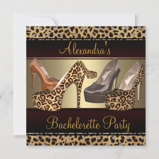 Bachelorette Party Hi Hiel Shoes Leopard Kaart (Voorkant)