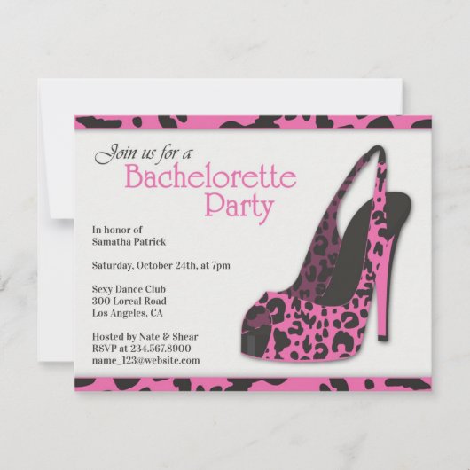 Bachelorette Party High Heel Invitation (Devant)