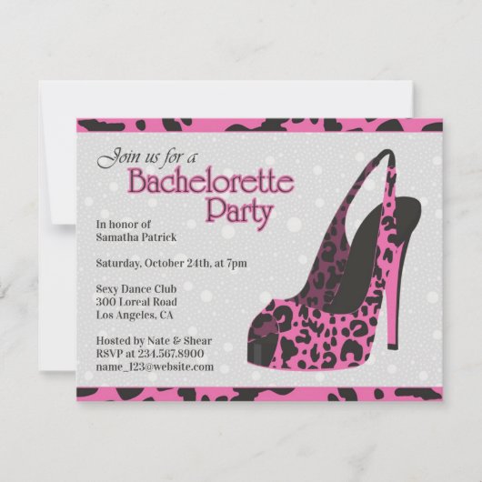 Bachelorette Party High Heel Uitnodiging (Voorkant)