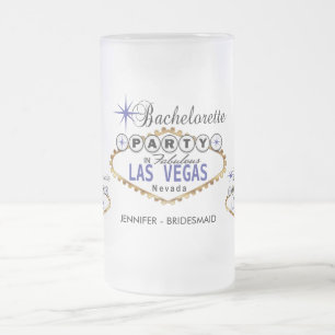 Bachelorette Party in Las Vegas - Donkerblauw Matglas Bierpul