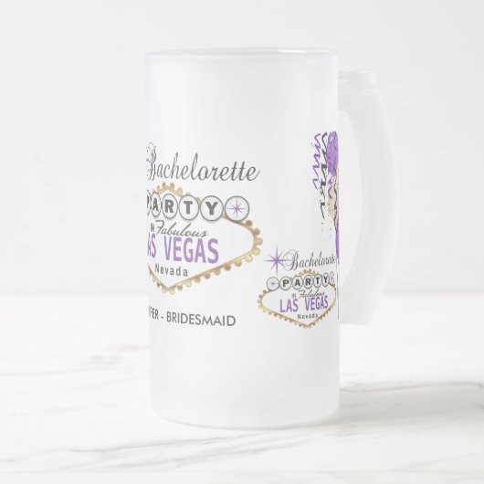 Bachelorette Party in Las Vegas - Paars Matglas Bierpul (Voorkant rechts)
