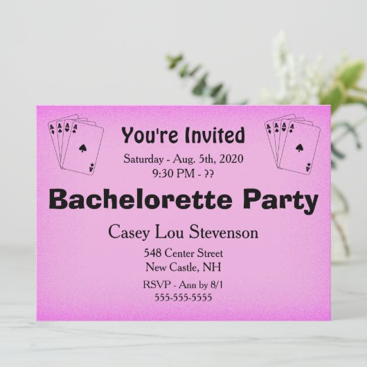 Bachelorette Party Invitation (Debout devant)