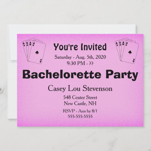 Bachelorette Party Invitation (Devant)