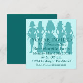 Bachelorette Party Invitation blauwgroen Kaart (Voorkant / Achterkant)