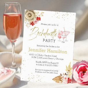 Bachelorette Party Invitation Boho aquarelle