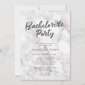 Bachelorette Party Invitation en marbre rose (Devant)